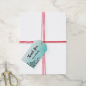 ティール（緑がかった色）パーソナライズされた《写真》ぼけ味ありがとうギフトラベル ギフトタグ (より糸付き)