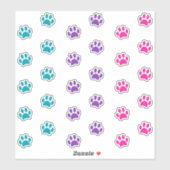 ティール(緑がかった色)パープルとピンクのポープリントトラックステッカーセット シール (シート)