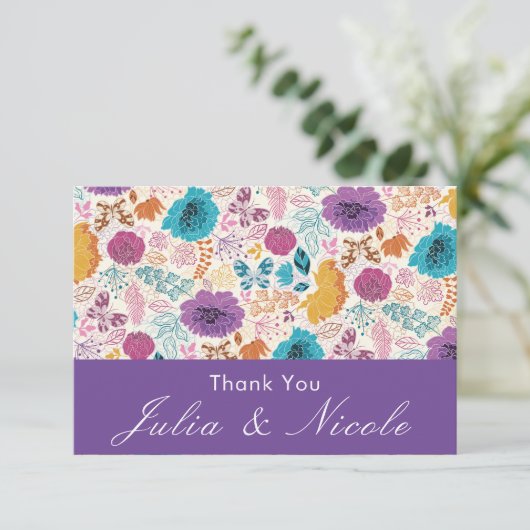 ティール（緑がかった色）パープルイエロー春メドウフラワー結婚ズ (スタンド正面)