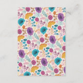 ティール（緑がかった色）パープルイエロー春メドウフラワー結婚ズ エンクロージャーカード (裏面)