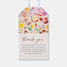 ティール（緑がかった色）パープルイエロー春メドウフラワー結婚ズ ギフトタグ