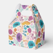 ティール(緑がかった色)パープルイエロー春メドウフラワー結婚ズ フェイバーボックス (裏面サイド)