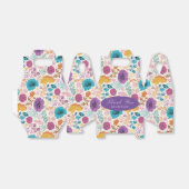 ティール(緑がかった色)パープルイエロー春メドウフラワー結婚ズ フェイバーボックス (折り畳みなし)