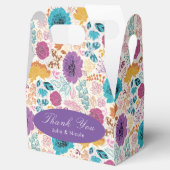 ティール(緑がかった色)パープルイエロー春メドウフラワー結婚ズ フェイバーボックス (オープン)