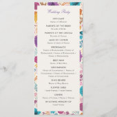 ティール(緑がかった色)パープルイエロー春メドウフラワー結婚ズ プログラム (裏面)