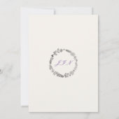 ティール(緑がかった色)パープルイエロー春メドウフラワー結婚ズ 招待状 (裏面)