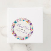 ティール（緑がかった色）パープルイエロー春メドウ結婚ズ フェイバータグ (インサイチュ)