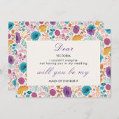 ティール(緑がかった色)パープルイエロー春メドーブリーズメイド メニュー (正面/裏面)