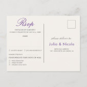 ティール(緑がかった色)パープルイエロー春牧草花 ポストカード (裏面)