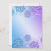 ティール（緑がかった色）&パープルウィンタースウィート16グリッタースパークル 招待状 (裏面)