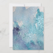 ティール(緑がかった色)パープルウォーター色グリッター50と素晴らしい 招待状 (裏面)