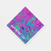 ティール(緑がかった色)パープルクールグリッターガール誕生日スライムパーティー スタンダードランチョンナプキン (角)