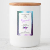 ティール(緑がかった色)パープルグリッターホワイトプロダクトラベル(ロゴ付き) フードラベル (正面)