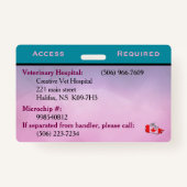 ティール（緑がかった色）/パープルサービスドッグIDカードバッジ バッジ (裏面)