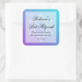 ティール(緑がかった色)パープルスターオブデイヴィッドバルミツワーフリット スクエアシール (バッグ)