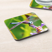 ティール（緑がかった色）&パープルドラゴンフライ コースター (左側)