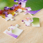 ティール(緑がかった色)&パープルドラゴンフライ ジグソーパズル (側面)