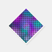 ティール（緑がかった色）パープルピンクブルーマーメイドはかりで測ファンタジー魚 スタンダードカクテルナプキン (角)