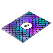 ティール（緑がかった色）パープルピンクブルーマーメイドはかりで測ファンタジー魚 ノートブック (左側)