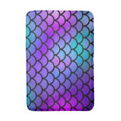 ティール（緑がかった色）パープルピンクブルーマーメイドはかりで測ファンタジー魚 バスマット (正面縦)