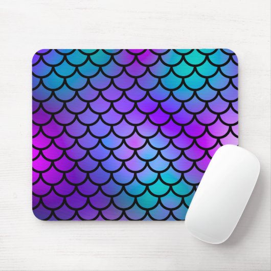 ティール（緑がかった色）パープルピンクブルーマーメイドはかりで測ファンタジー魚 マウスパッド (マウス)