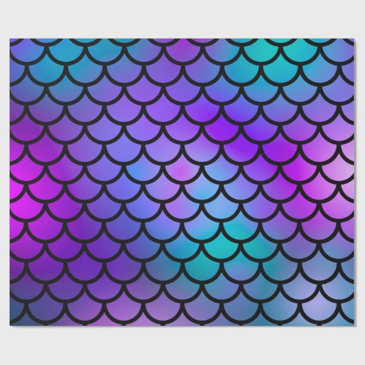 ティール（緑がかった色）パープルピンクブルーマーメイドはかりで測ファンタジー魚 ラッピングペーパー (フラット)