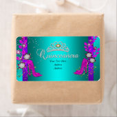 ティール（緑がかった色）パープルホットピンク金ゴールドキンセアニェラ ラベル (インサイチュ)