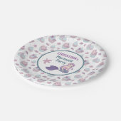 ティール（緑がかった色）パープルマーメイドバースデーパーティーシーテーマ ペーパープレート (アングル)