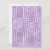 ティール(緑がかった色)パープルメルメイドオンダーザシー1st誕生日 招待状 (裏面)