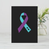 ティール(緑がかった色)パープルリボンセミコロン自殺防止 セーブザデート (スタンド正面)