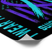 ティール（緑がかった色）パープル自殺認識度フラッグ兄Ck ポスター (角)