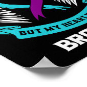 ティール(緑がかった色)パープル自殺認識度ブラザーユアウィングスW ポスター (角)