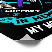 ティール（緑がかった色）パープル自殺認識度ワイシャツ義母 ポスター (角)