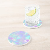 ティール(緑がかった色)&パープル虹色デザイン コースター (側面)