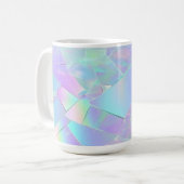 ティール（緑がかった色）&パープル虹色デザイン コーヒーマグカップ (正面左)