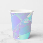 ティール（緑がかった色）&パープル虹色デザイン 紙コップ (裏面)