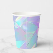 ティール（緑がかった色）&パープル虹色デザイン 紙コップ (右)