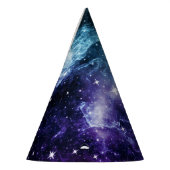 ティール（緑がかった色）パープル銀河系ネブラドリーム1号 パーティーハット (左)