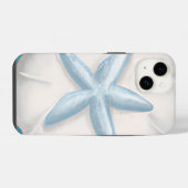 ティール（緑がかった色）ヒトデとサンドドルビーチイ iPhoneケース (裏面横)