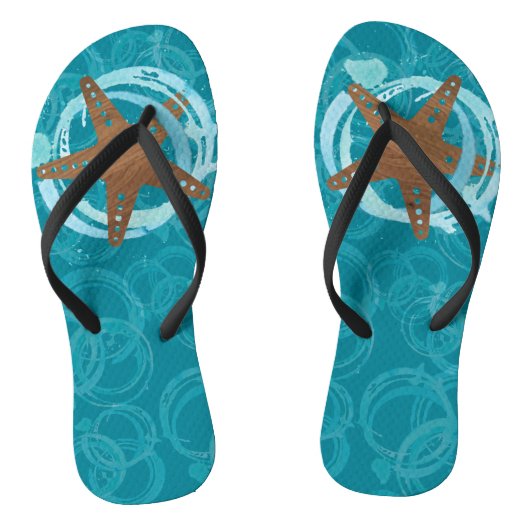 ティール（緑がかった色）ヒトデビーチサンダル ビーチサンダル (ソール)