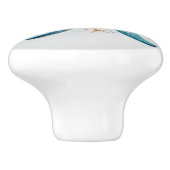 ティール（緑がかった色）ヒトデ セラミックノブ (側面)