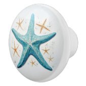 ティール（緑がかった色）ヒトデ セラミックノブ (右)