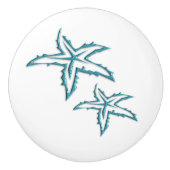 ティール（緑がかった色）ヒトデ セラミックノブ (正面)