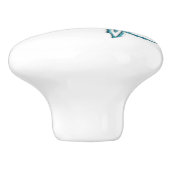 ティール（緑がかった色）ヒトデ セラミックノブ (側面)