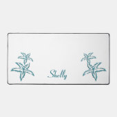 ティール（緑がかった色）ヒトデ デスクマット (正面)