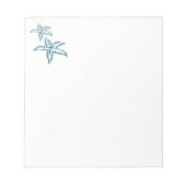 ティール（緑がかった色）ヒトデ ノートパッド (正面)