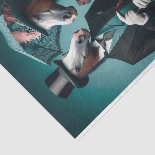 ティール（緑がかった色）ビクトリアンピンクスーツのドレスウズデコップページ 薄葉紙 (詳細)