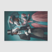 ティール（緑がかった色）ビクトリアンピンクスーツのドレスウズデコップページ 薄葉紙 (正面)