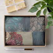 ティール(緑がかった色)ビクトリアン服のカップルのデコページ 薄葉紙 (ギフト)