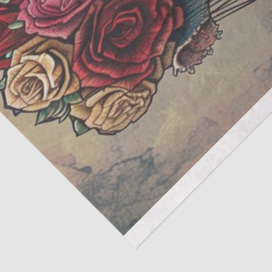 ティール(緑がかった色)ビクトリアン服のカップルのデコページ 薄葉紙 (詳細)